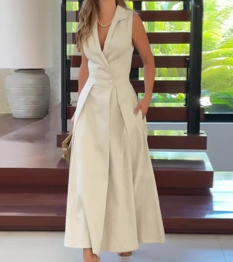 Vestido Midi Longo Plissado