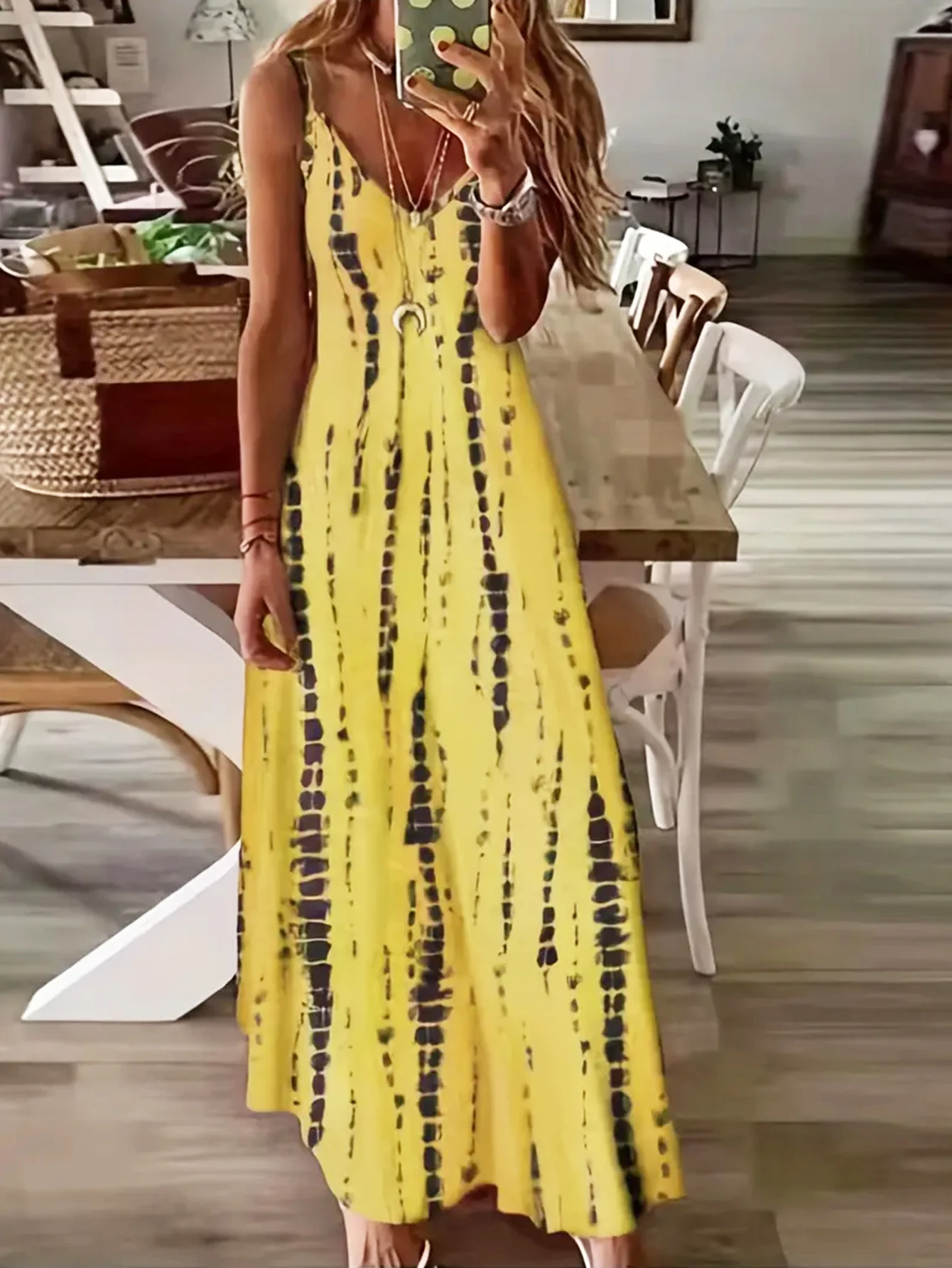 Vestido Solto Casual com Decote em V Harmony