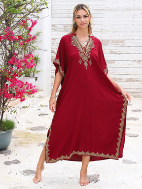 Kaftans Bordado Verão 2025 Vinho - Original Priya™