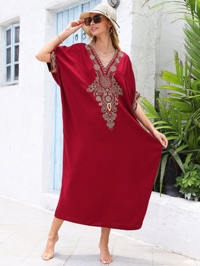 Kaftans Bordado Verão 2025 Vinho - Original Priya™