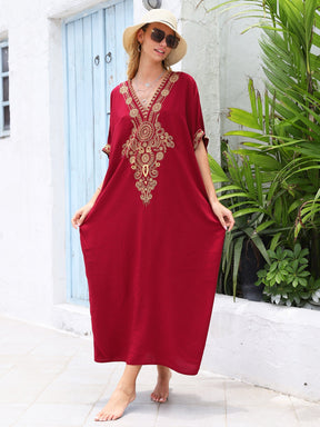 Kaftans Bordado Verão 2025 Vinho - Original Priya™