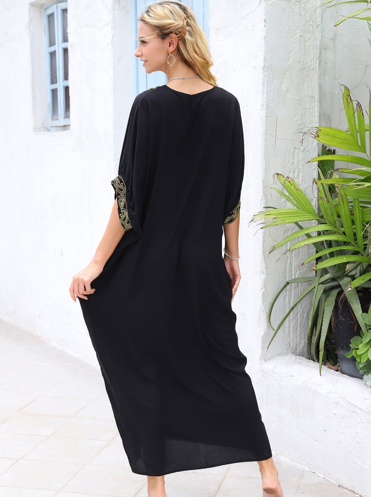 Kaftans Bordado Verão 2025 Preto - Original Priya™