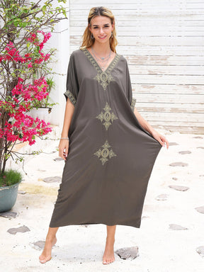 Kaftans Bordado Verão 2025 Marrom - Original Priya™