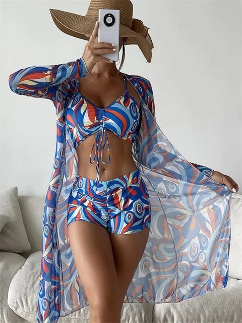 Biquíni Cintura Alta Estampado Sereia Tropical - Priya