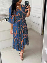 Vestido com estampado decote em V Original Priya