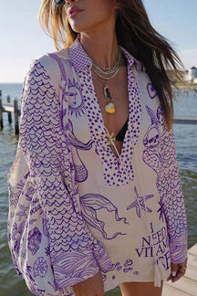 Conjunto de camisa com borlas e shorts com cós elástico de cetim Live By Water
