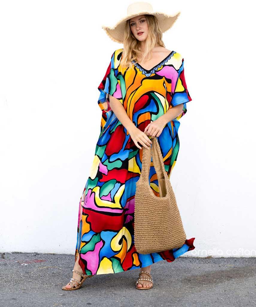 Colors Louise casual Verão 2024 Caftan - Mavive ™ - Mavive