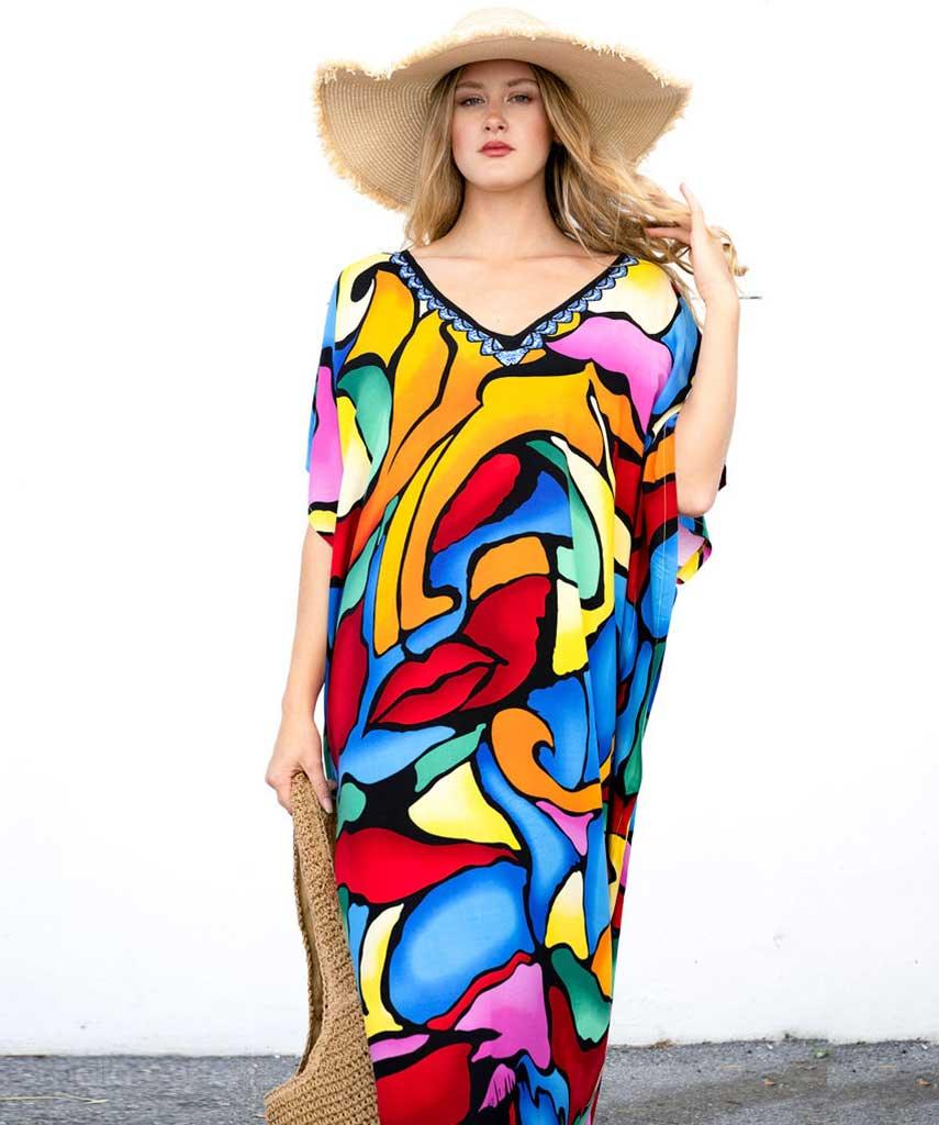 Colors Louise casual Verão 2024 Caftan - Mavive ™ - Mavive