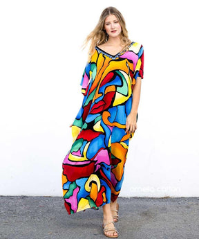 Colors Louise casual Verão 2024 Caftan - Mavive ™ - Mavive