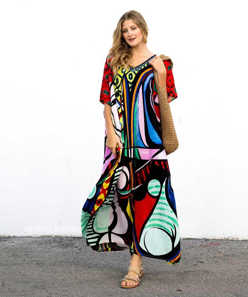 Colors Louise casual Verão 2024 Caftan - Mavive ™ - Mavive