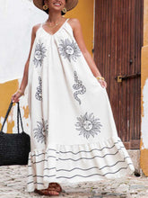 Vestido Longo Solto Marisol em Linho com Estampa Exclusiva e Modelagem Evasê